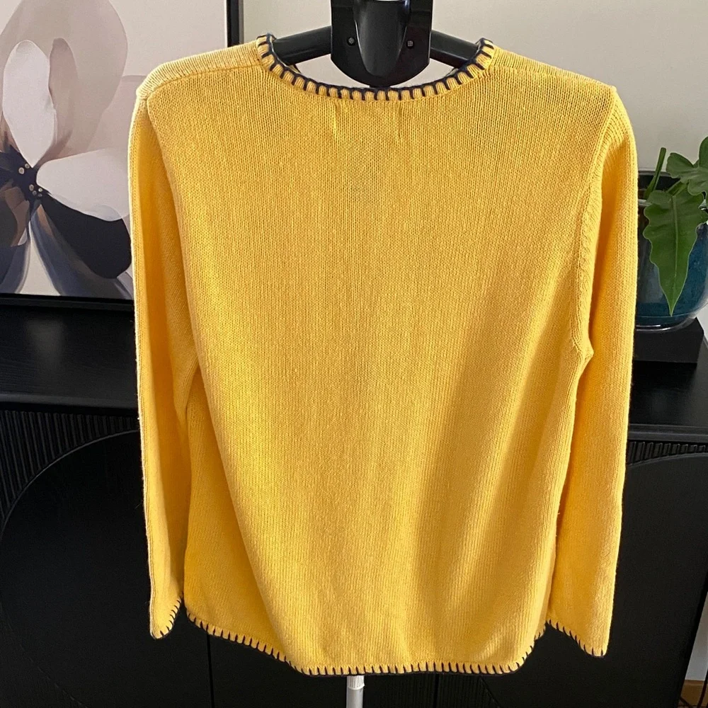 Vintage Yellow Nautical Knit Sweater - Picture 5 of 7